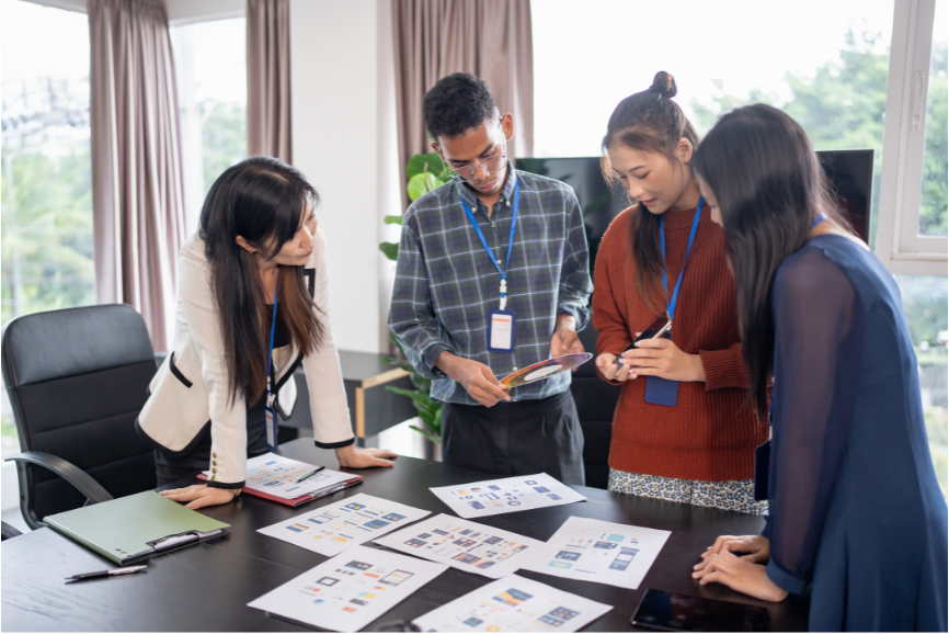 A group of people in a planning meeting